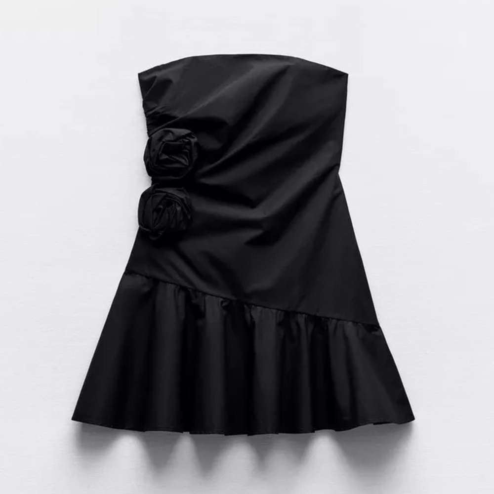 Size XS | Zara | Flower Strapless Floral Dress 100% Cotton